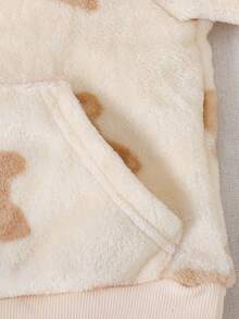 SHEIN Playful Pals 3pcs Baby Boys Thermal Lined Hooded Sweatshirts In Brown, Beige, Khaki, Suitable For Autumn And Winter, Thick And Warm Fabric, Comfortable For Outdoor Or Indoor Wear