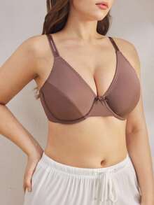 Ocili Plus Size Bras (70D, 70E, 75E, 80E, 85E, 90D, 90E, 95D - Bust +1cm, Underbust +1.2cm, 3.8cm 3-Row 2-Hook Closure, 1.5cm Jacquard Straps; 75F, 75G, 80F, 80G) - Multicolor - View 5