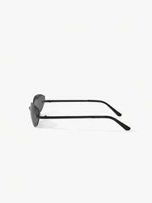 MUSERA 银色无框Y2K时尚眼镜 - 黑色 - 查看 3