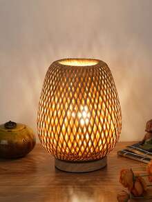 Teckwe Large Pendant Light Bamboo Pendant Light, Handwoven Natural Table Lamps, Beside Lamp With 3 Colors, For Bedroom Living Room Decor Valentine's Day Gift - one-size - View 2