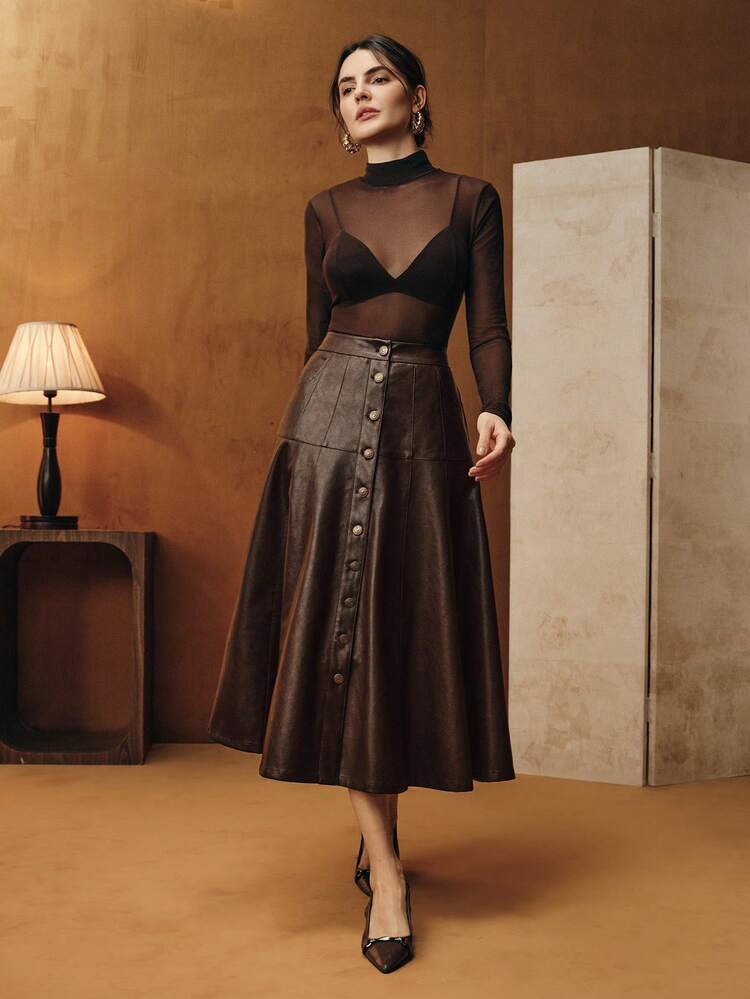 Women's New PUA Pleated Skirt, Elegant Street Style Skirt, Suitable For Concerts, Autumn, Fall, Winter, Going Out, Elegant, Formal, Party, Chic, New Year, Christmas, Work, Graduation, Wedding