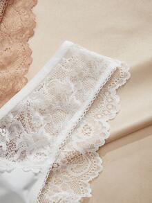 Charlaine 3pcs Women's Fashionable Low Waist Lace Panties With Bow Decor - Multicolor - View 4