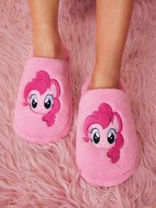 My Little Pony X SHEIN Women's Cute Embroidered Pony Home Slippers, Warm For Autumn/Winter,Gift Ideas