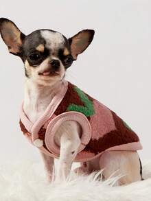 PETSIN 1 Piece Of Brown Bottom Radish Lamb Wool Pet Vest With Autumn And Winter Thick Lamb Wool For Warmth And Pet Plush Clothing - Brown - View 12