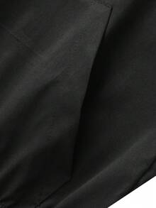 Manfinity Homme Men's Letter Print Long Sleeve Zip-Up Half Placket Casual Hoodie Jacket - Black - View 6