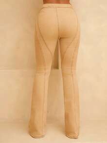 Rayane Ketlyn 低腰 低腰 系带 修身 接缝细节 喇叭牛仔裤 夏季 伊比沙岛 波西米亚风 节日 性感 俱乐部 狂欢 演出后 秋季 秋季 冬季 西部牛仔女郎 纳什维尔 秋季 秋季 万圣节 万圣节派对 秋季 - 卡其色 - 查看 2