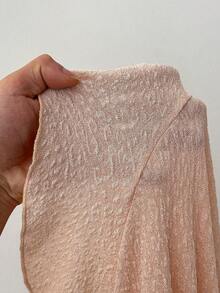 Sunspun Áo khoác ren họa tiết trơn màu thanh lịch cỡ lớn - Màu be - Xem 6