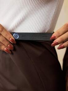 SHEIN Quần legging ống loe cạp cao ôm vừa vặn thoải mái đa năng cho bà bầu - màu nâu - Xem 7