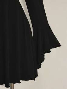 SHEIN ICON Váy ren đen chắp vá cỡ lớn dành cho nữ - màu đen - Xem 5