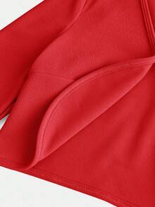 SHEIN Cardigan cu mânecă lungă, croit, culoare solidă, pentru adolescente