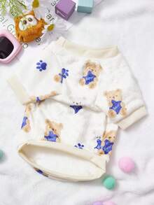 PETSIN 1 White Teddy Bear Flannel Pet Beige Flannel Thick Warm Pet Clothing - Multicolor - View 5