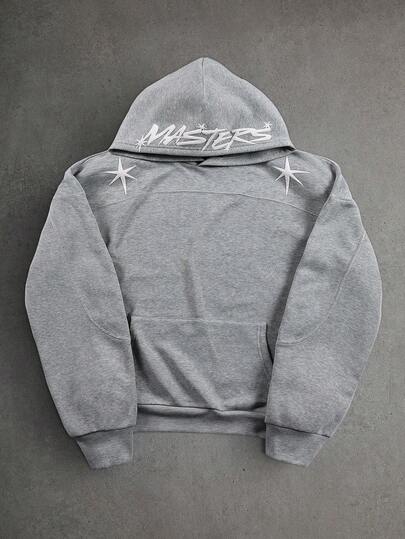 PAVTROS Plus Size Men's Casual Letter Embossed Hoodie Sweatshirt, Autumn/Winter,Men's Streetwear,Baggy,Brand,I Love My Boyfriend,Graphic,Boyfriend,Plus Size Men