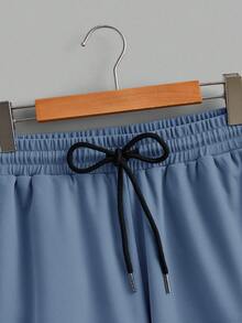 Manfinity Joysei 男士标准尺码蓝色T恤和短裤套装（2件/套） - 藍色 - 查看 6