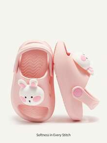 Cozy Pixies 1 Pair Breathable Rabbit Design Cute Casual Outdoor Slip-On Anti-Slip Lightweight Flat Baby Sandals - Pink - View 1
