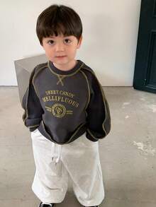 DAZY 男婴撞色拼接休闲长袖卫衣，韩版街头风