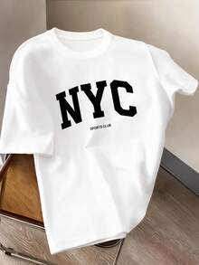 Mirajuku 青少年男童休闲圆领字母印花短袖T恤，夏季