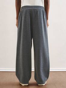 TOKVUE 男士休闲抽绳腰宽松运动裤 - 深灰色 - 查看 5