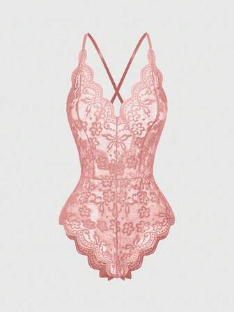 Kawaii Tuta sexy con scollo a V in pizzo, con volant e spalline regolabili, ideale per San Valentino