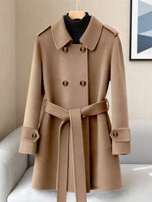 Franclia Women's Fashionable Double-Breasted Overcoat, Autumn/Winter