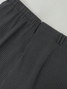 Franclia Spódnica w paski w talii i linii A, modna na jesień i zimę w dużych rozmiarach