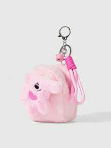 ROMWE Kawaii 毛绒卡通可爱零钱包 - 珊瑚粉 - 查看 2