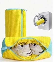 1个360°洗衣机鞋袋，适用于各种鞋型——防变形，可机洗，可晾干，保护性洗衣袋，内含优质羊毛，非常适合运动鞋和休闲鞋。