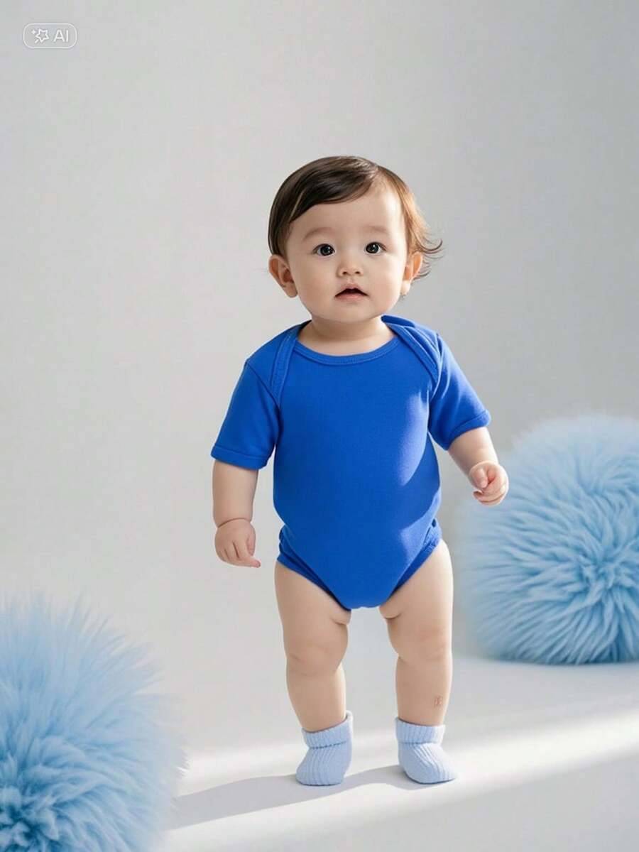 Pañalero liso color Azul Rey 100% algodón - Azul - Ver 1