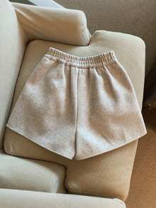 Franclia Fashionable & Versatile High-Waisted Tri-Color Wool Blend Shorts Set, Suitable For Commuting - Multicolor - View 6