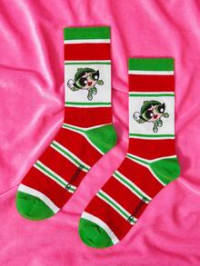 THE POWERPUFF GIRLS X SHEIN Women Crew Socks - Multicolor - View 2