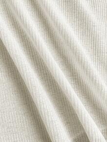 SHEIN Unity 2 pièces Ensemble Top à col asymétrique de couleur unie et jupe plissée pour femmes - Nude - Voir 5