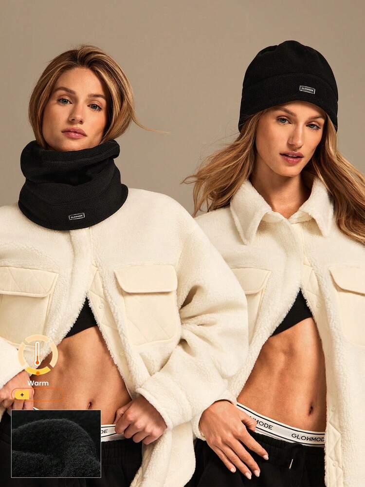 Chapeau tour de cou polaire doux et chaud avec cordon de serrage, pour l'automne et l'hiver, pour un usage quotidien et extérieur