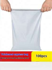 100 buc/set Saci poștali autoadezivi groși, albi, noi, pentru curier, potriviți pentru transport, expediere poștală și ambalaje comerciale