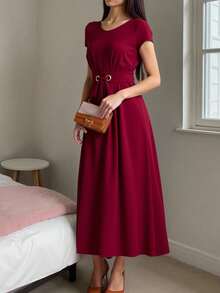 Women Active Dresses - Burgundy - View 3