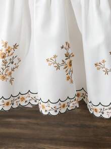 SHEIN 女婴幼儿0-3岁优雅度假泡泡袖蓝白连衣裙，春夏款 - 黃色 - 查看 7