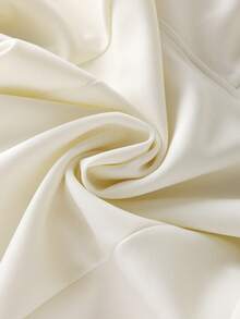 Franclia 女士休闲通勤时尚外套，米色半拉链金色腰部拉链卫衣，秋冬季 - 杏色 - 查看 7