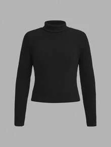 Tween-Mädchen 4er-Set Rollkragenpullover, gerippt, lässig, langärmlig - Hellgrau - Übersicht 5