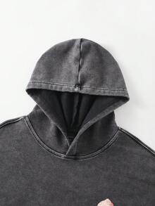 ROMWE MEN Street Life Áo hoodie nam cổ điển, phong cách đường phố - màu đen - Xem 3