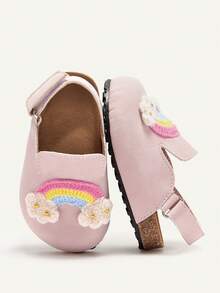 Cozy Pixies Cute Rainbow Cloud Casual Flat Shoes For Toddler Girls - Pink - View 7