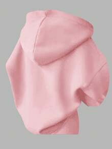 SHEIN EZwear Pink Casual Oversized Loose Fit Long Sleeve Sweatshirt With Pockets, Women - Pink - View 3