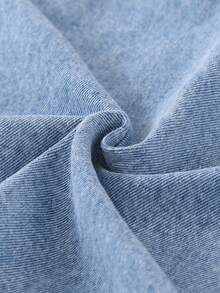 Elladie kids Tween Girls Y2K Style Denim Dress,Vintage Light Blue Long Sleeve Fitted Silhouette,Soft Casual School & Back-To-School Fashionable Autumn Dress - Light Wash - View 6