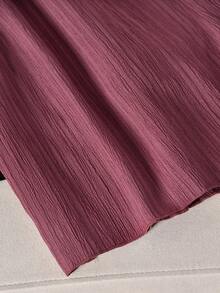CosyJoli Conjunto de 2 piezas de shorts casuales con textura en negro y rojo rosa para mujer de talla grande, ideal para la primavera - Multicolor - Ver 5
