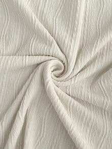 SHEIN Essnce 大码女装秋冬时尚休闲高弹舒适日常纹理面料，杏色高领长袖修身T恤，基础款上衣，秋季穿搭，外出上衣