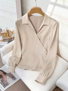 Franclia 优雅时尚闪亮面料上衣和褶皱中长裙两件套，适合分层穿着或单独穿着，秋冬