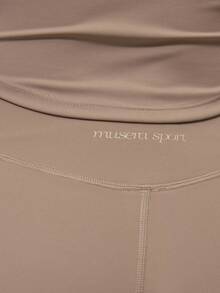 Musera Sport Contour Piping Sports Leggings Active Workout Cute Cinnamon Swirl Winter - Chocolate Brown - View 6