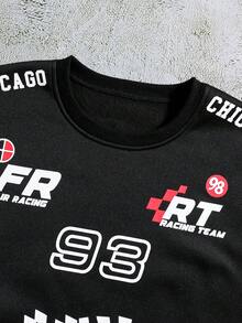 Coolqubz 2pcs Teen Boy Graphic Print Crew Neck Sweatshirt And Jogger Pants Set, Autumn/Winter,Unisex - Multicolor - View 3