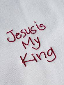 PAVTROS Manfinity Streetrush 男士街头风流行INS搭配。男士街头服饰，男士时尚高领拉链套头卫衣，运动套装，刺绣，保暖舒适内衬，街头风格，男友礼物，耶稣卫衣，耶稣宗教耶稣卫衣 - 白色 - 查看 9