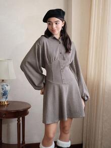 SHEIN MOD 1 件女士贝雷帽秋冬复古南瓜风格韩版淑女时尚日式休闲羊毛保暖帽 - 彩色 - 查看 11