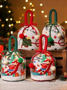 Cirelle 1个，圣诞礼品袋，圣诞夜苹果包装袋，糖果礼品袋，手提糖果袋，创意礼品袋，圣诞夜纪念礼品袋，适用于圣诞节、礼品包装、送礼。 - 彩色 - 查看 1