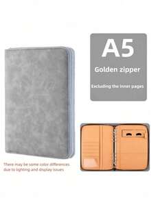 商务拉链笔记本 A5 活页本 学习用品 办公笔记本 多功能仿皮会议记录本 带卡槽和手机支架，学习用品，返校季 - A5 - 查看 24