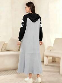 Modelyn 91 Star Print Fashion Raglan Sleeve Long Sleeve Women's Maxi Dress, Spring/Autumn - Multicolor - View 2